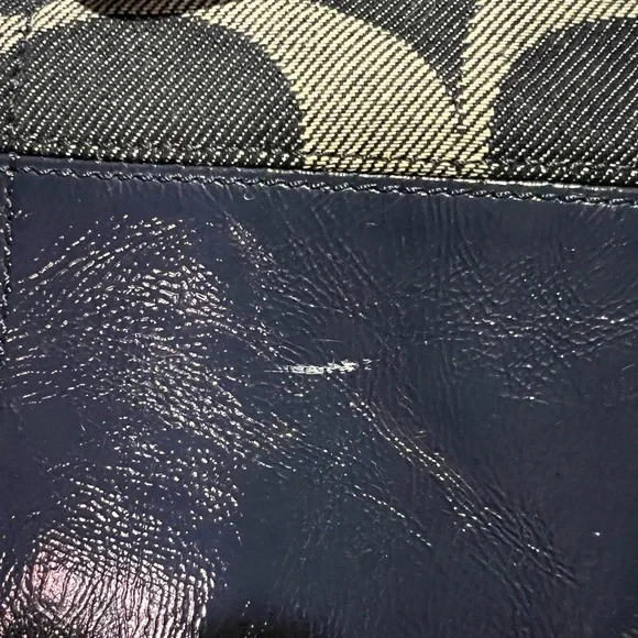 Coach Denim Signature Strip Medium Tote Shoulder Bag & Wallet Set - Picture 8 of 8